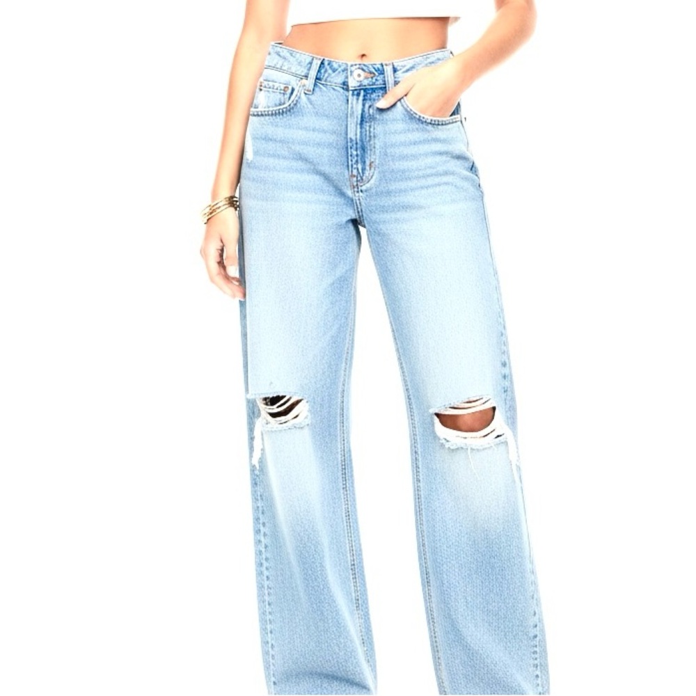 Garage Light Blue Distressed Boyfriend Baggy Jeans Woman’s 25